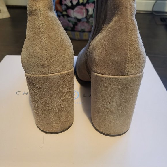 Beige Suede Booties - Picture 3 of 4